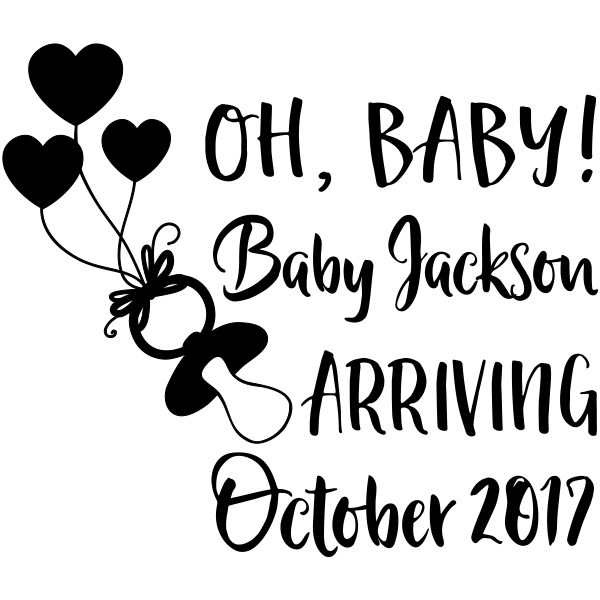 Custom Name Oh Baby! Announcement Craft Stamp
