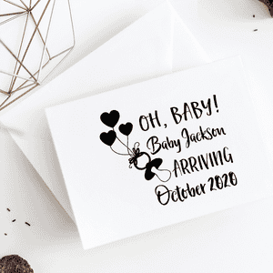 Custom Name Oh Baby! Announcement Craft Stamp Imprint Example