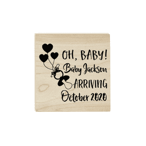 Custom Name Oh Baby! Announcement Craft Stamp Body and Design