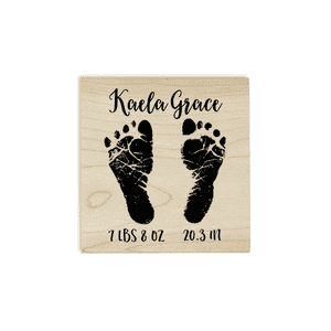 Custom Baby Footprints Craft Stamp Body and Design