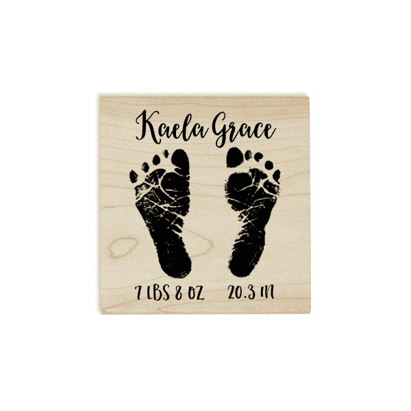 Custom Baby Footprints Craft Stamp Body and Design