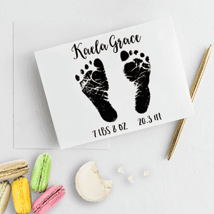 Custom Baby Footprints Craft Stamp Imprint Example