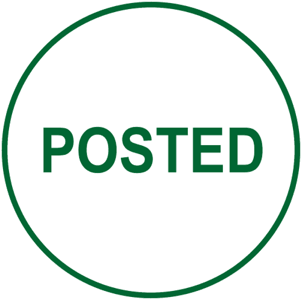 POSTED Round Border Stock Stamp