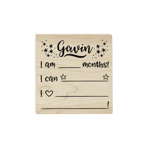 Custom Baby Milestones Embellished Craft Stamp Body and Design