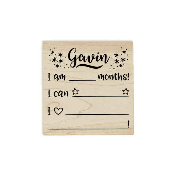 Custom Baby Milestones Embellished Craft Stamp Body and Design