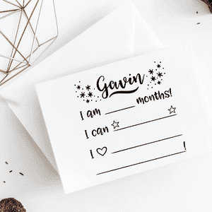 Custom Baby Milestones Embellished Craft Stamp Imprint Example