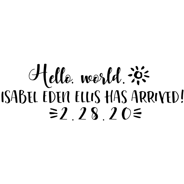 Custom Hello World Baby Announcement Craft Stamp