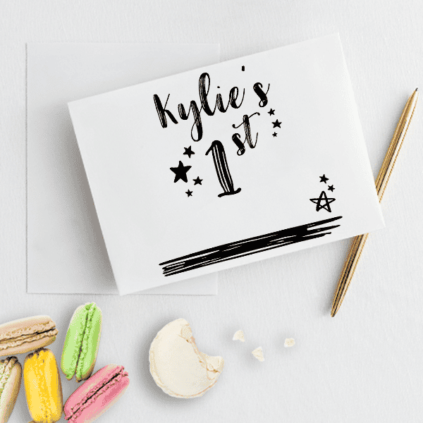 Custom Baby's 1st Milestone Craft Stamp Imprint Example