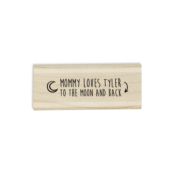 Custom Baby To The Moon & Back Craft Stamp Body and Design