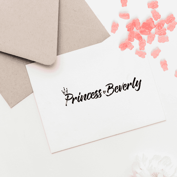 Custom "Princess" Baby Name Craft Stamp Imprint Example