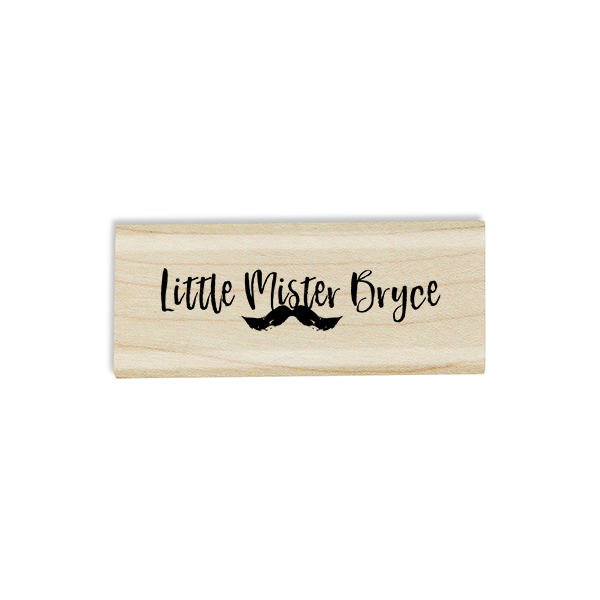 Custom "Little Mister" Mustache Craft Stamp Body and Design