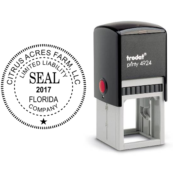 Limited Liability Company with Date Seal Rubber Stamp Body and Design