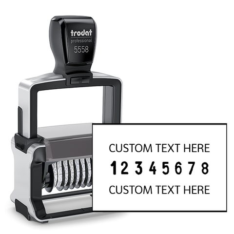 8 Digit Numberer with Text Professional 5558 Trodat Stamp
