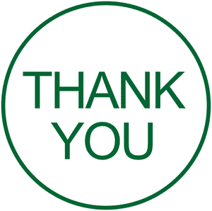 Stock Office Thank You round rubber stamp