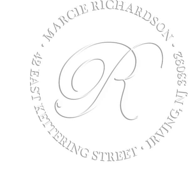 Calligraphy Monogram Address Luxury Embossed Impression
