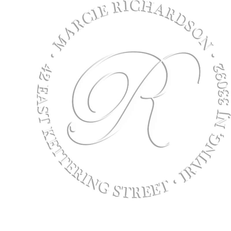 Calligraphy Monogram Address Luxury Embossed Impression