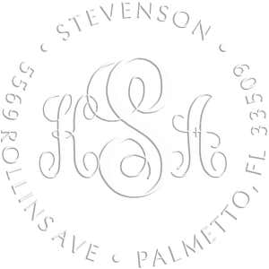 Fancy Monogram Address Luxury Embossed Impression