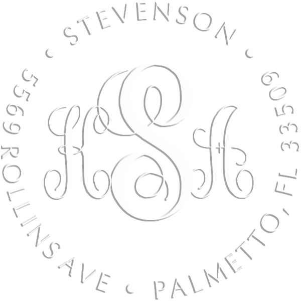 Fancy Monogram Address Luxury Embossed Impression