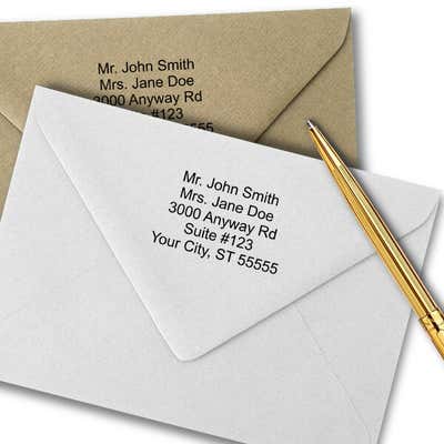5 Line Return Address Stamp - alternate view