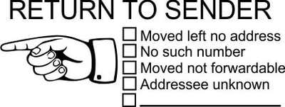 Return To Sender Check Boxes Self-Inking Stock Stamp - alternate view