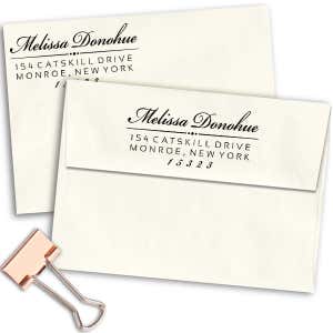 Donohue Address Stamp Imprint Examples on Envelopes
