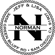Norman Round Address Stamp
