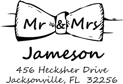 bowtie rubber address stamp