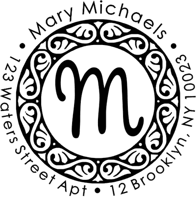 round rubber address stamp