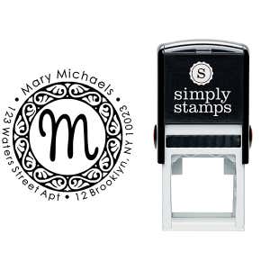 Pinafore Monogram Return Address Stamp Body and Imprint