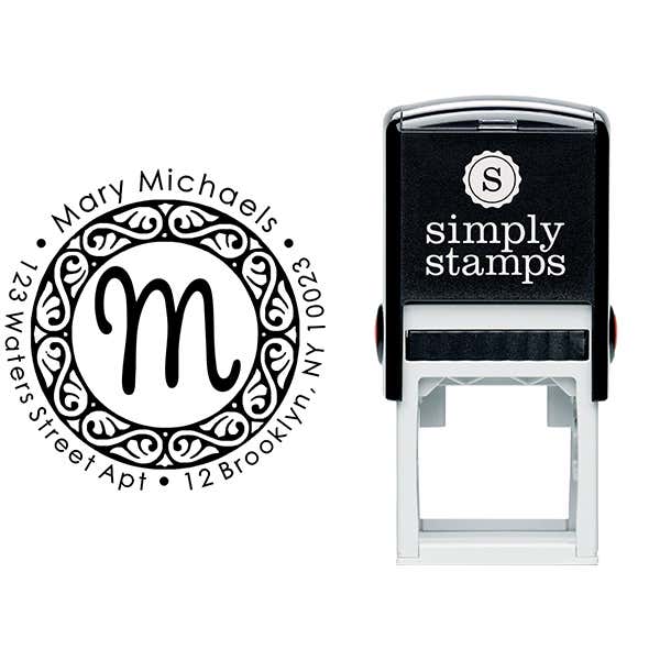 Pinafore Monogram Return Address Stamp Body and Imprint