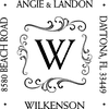 monogram square address stamp