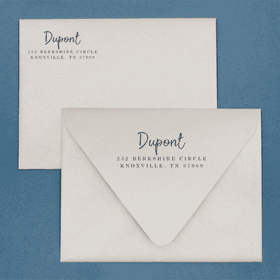 Custom Pre-Inked Address Stamp, 3 Line Personalized Return Address, Dupont Rectangle Script Design, MaxLight 245Z or MaxLight 275Z Oil Ink Flash Stamp - alternate view
