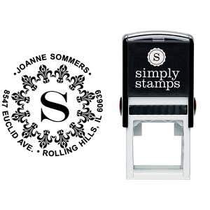 Fancy Monogram Address Stamp Body and Imprint