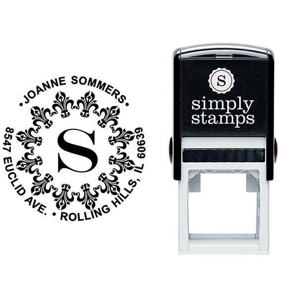 Fancy Monogram Address Stamp Body and Imprint