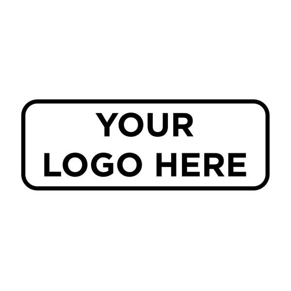 Close-up of the stamped logo impression on a white background