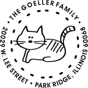 Kitty Round Address Stamp