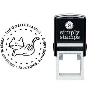 Kitty Round Address Stamp Body and Imprint