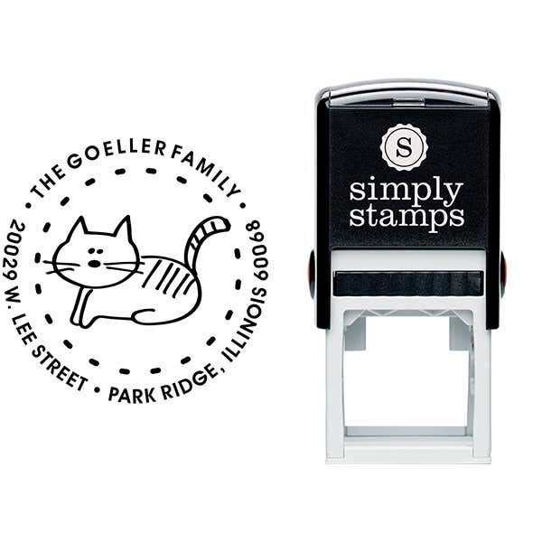 Kitty Round Address Stamp Body and Imprint