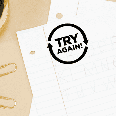 Try Again Teacher Grading Stamp - alternate view