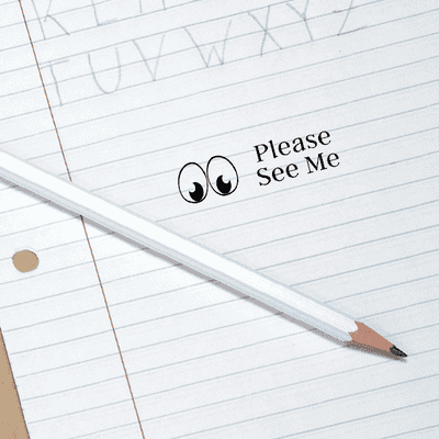 Please See Me Teacher Grading Stamp - alternate view