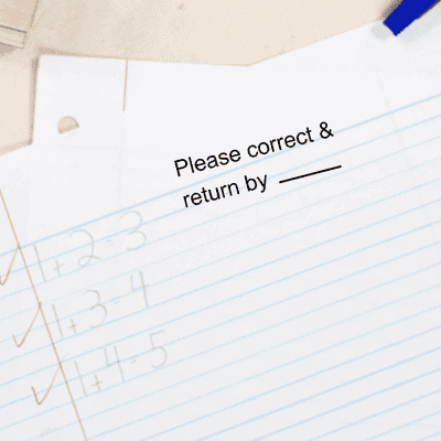 Please Correct and Return Teacher Grading Stamp - alternate view