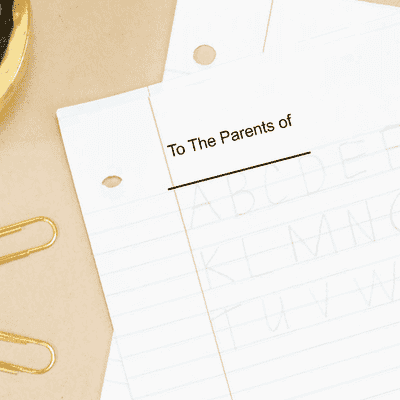To the Parents of Teacher Grading Stamp - alternate view