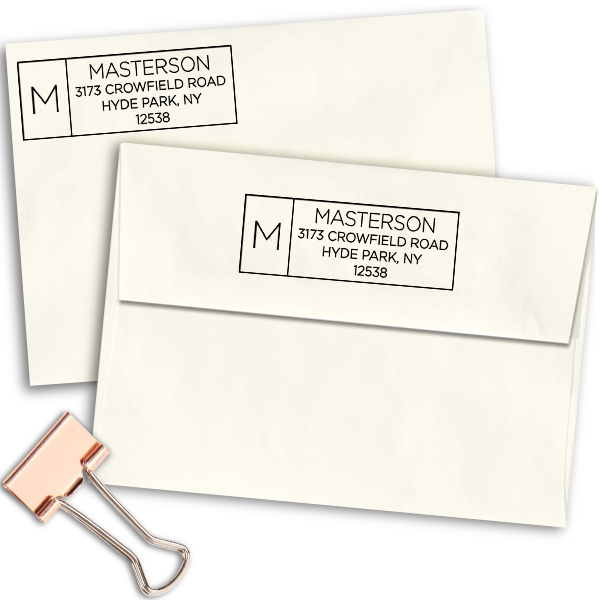 Masterson Minimalist Address Stamp Imprint Example