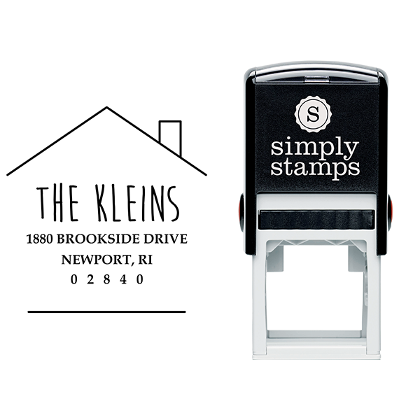 Newport House Shaped Address Stamp Body and Design