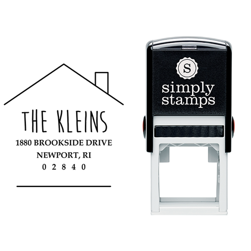 Newport House Shaped Address Stamp Body and Design
