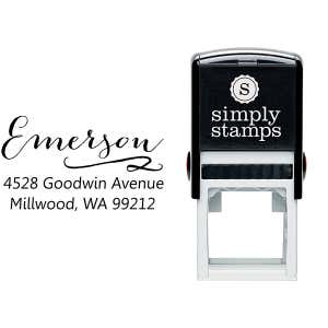 Emerson Swash Address Stamp Body and Design
