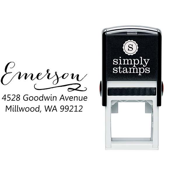 Emerson Swash Address Stamp Body and Design