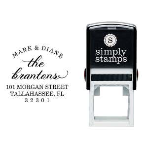 Branton Script Return Address Stamp Body and Design