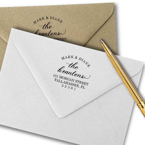 Branton Script Return Address Stamp Imprint Example