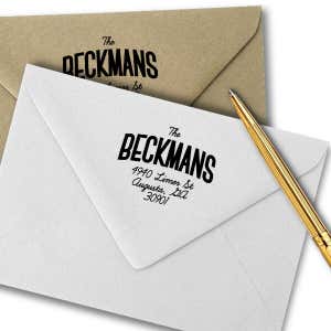 Beckman Banner Style Address Stamp Imprint Example